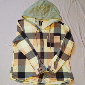 Hooded Buffalo Check/Plaid Shirt